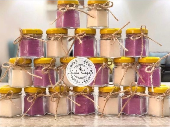 شمع شیشه‌ای 6 ضلعی 30 میل - 0