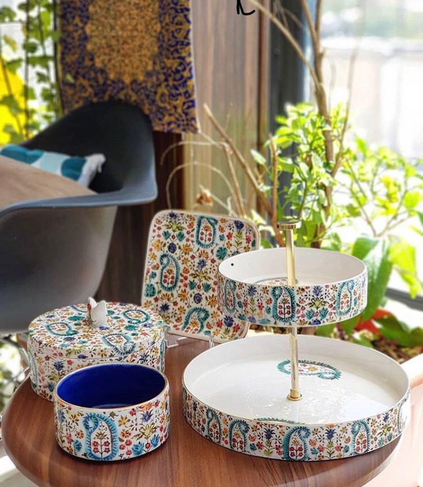 بشقاب 2 طبقه استوانه - 0