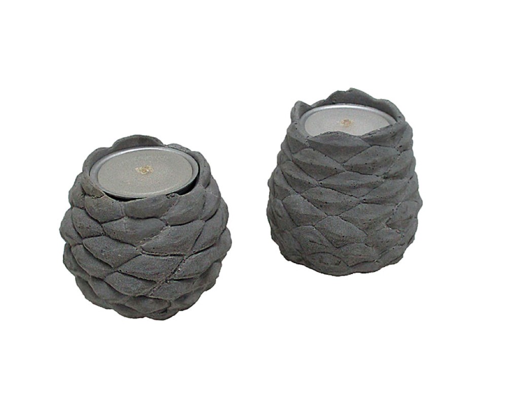 جا شمعی بتنی کاجی (2 تکه) - 0