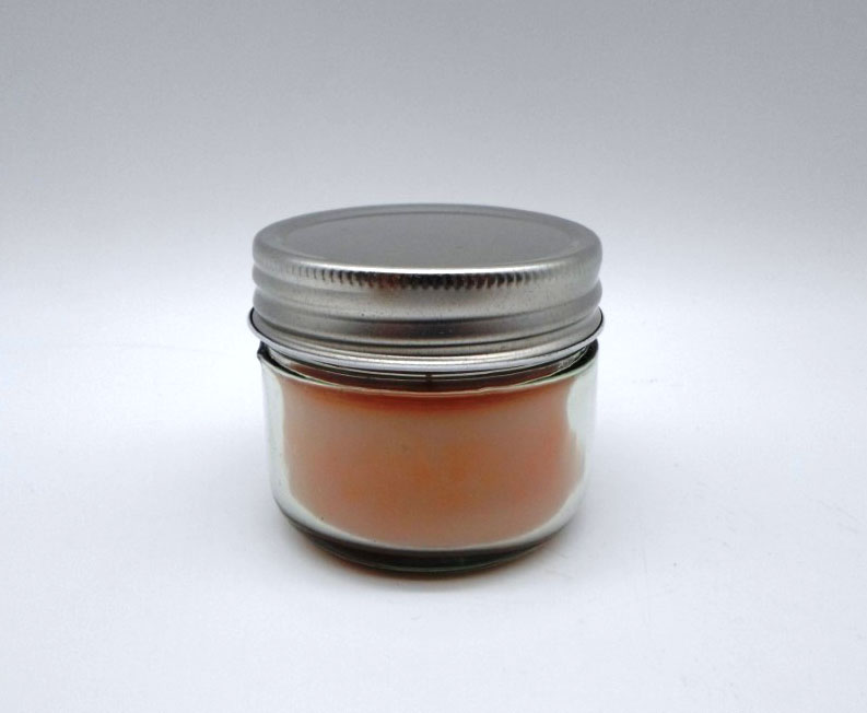 شمع شیشه‌ای گرد رنگ هلویی - 0