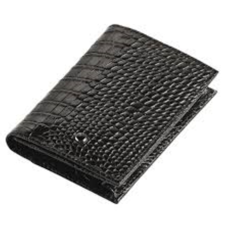 Wallet with coin pocket croco black