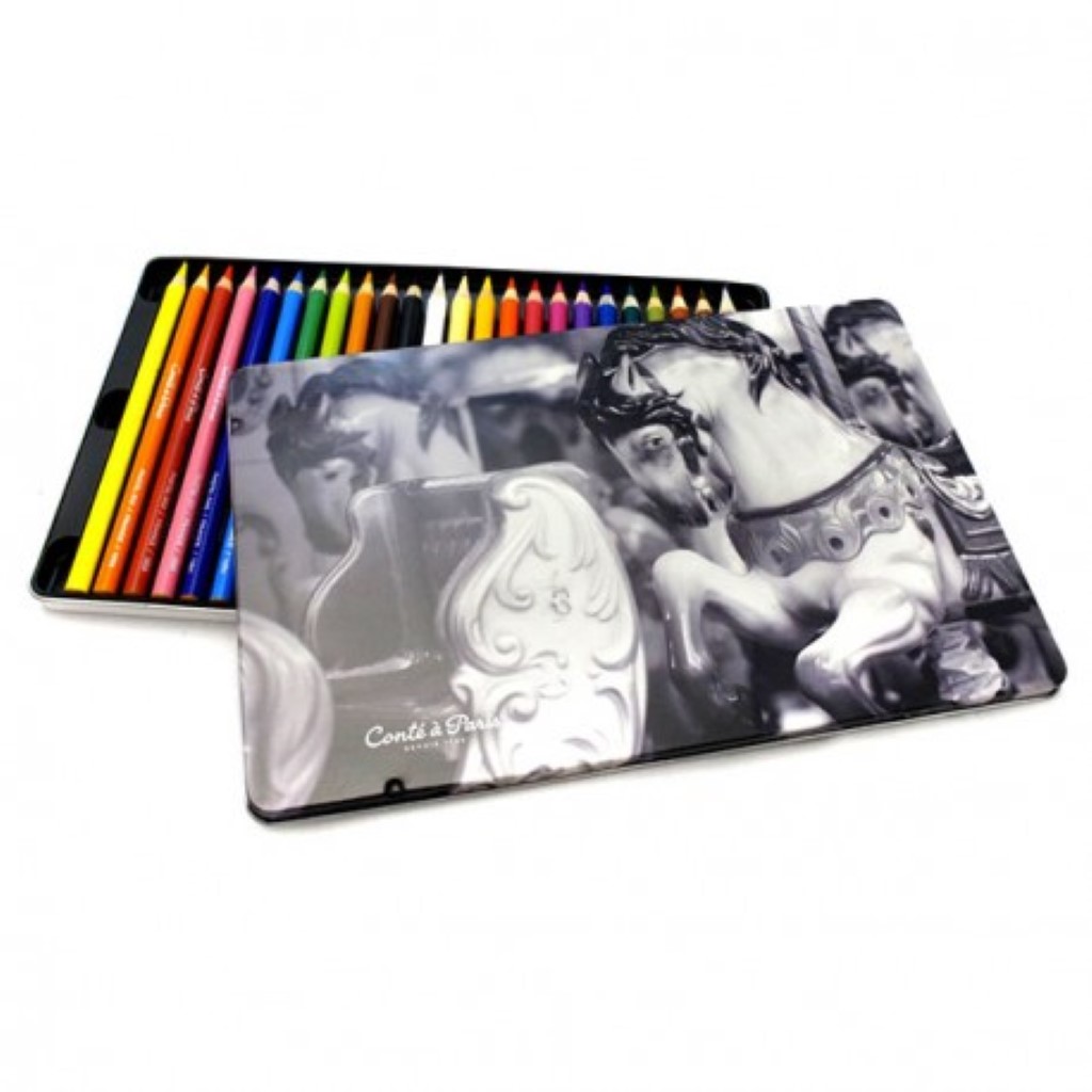 ست مداد پاستل 24 رنگ جعبه فلزی - 0