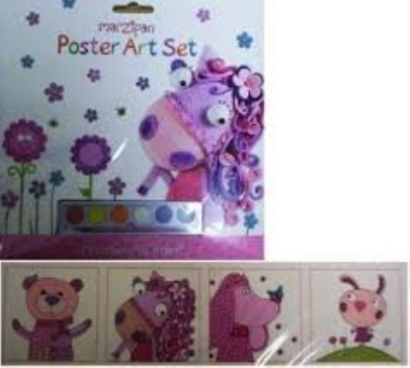 Poster art set square marzipan pink