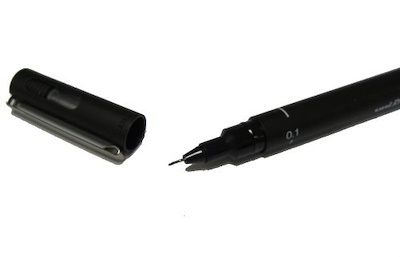 روان‌نویس راپیدی 0.1 (uni pin) مشکی