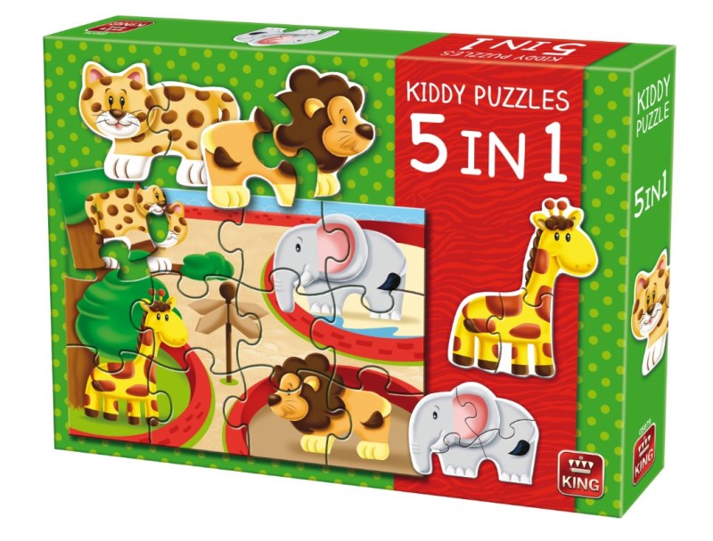 Kiddy puzzles 5 in 1 zoo king