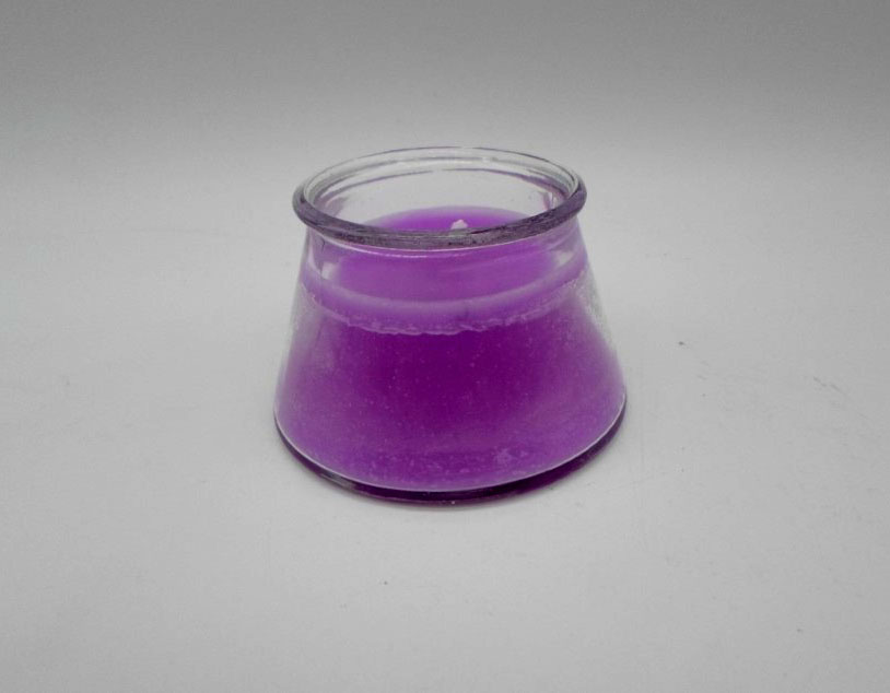 شمع شیشه‌ای دیگی رنگ بنفش شب نما - 0