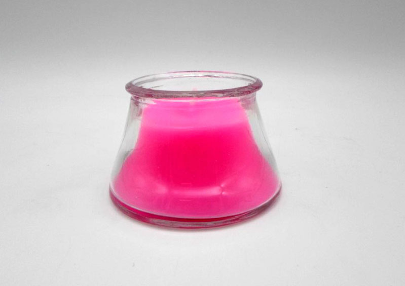 شمع شیشه‌ای دیگی رنگ صورتی مگنتا - 0