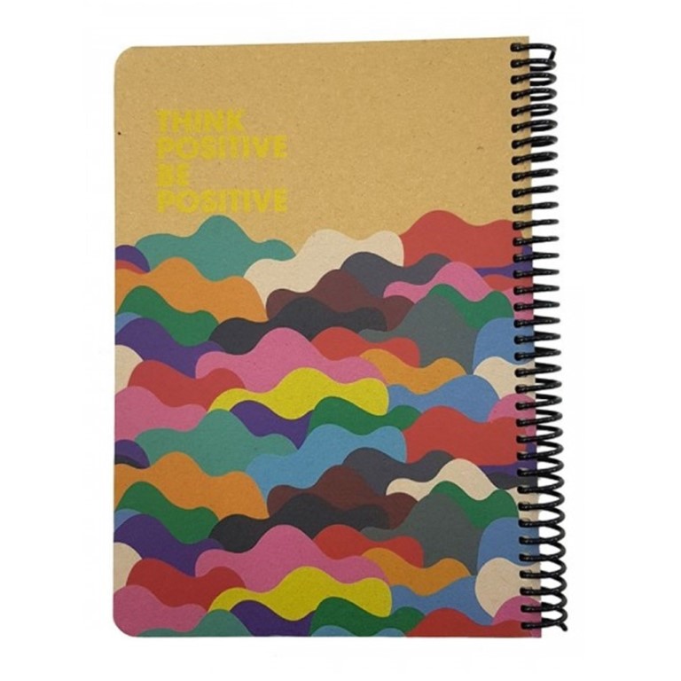 دفتر کرافت کاغذ کرم think positive - 0