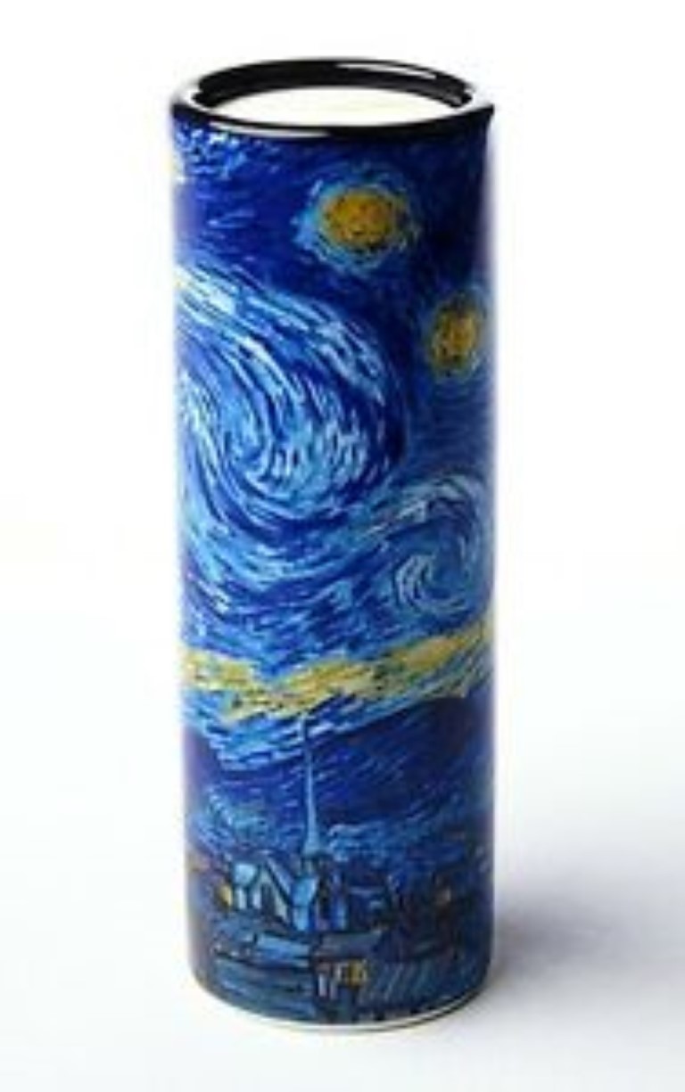 Tea light holder cylindrical 14 cm van gogh starry night tc02go