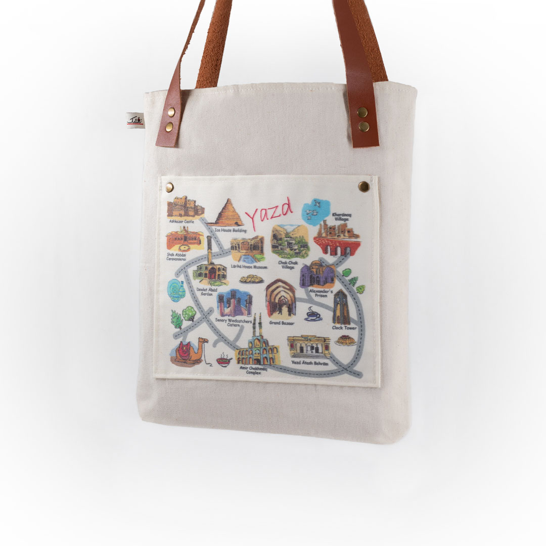 ساک دستی پارچه‌ای بزرگ (نقشک یزد)