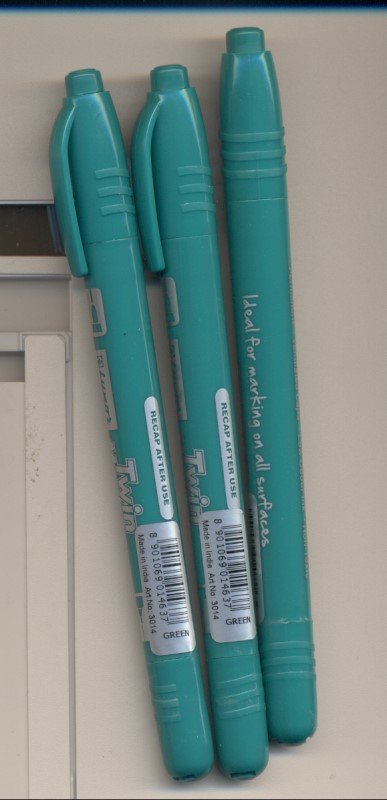 ماژیک 2 سر twin marker سبز 3018