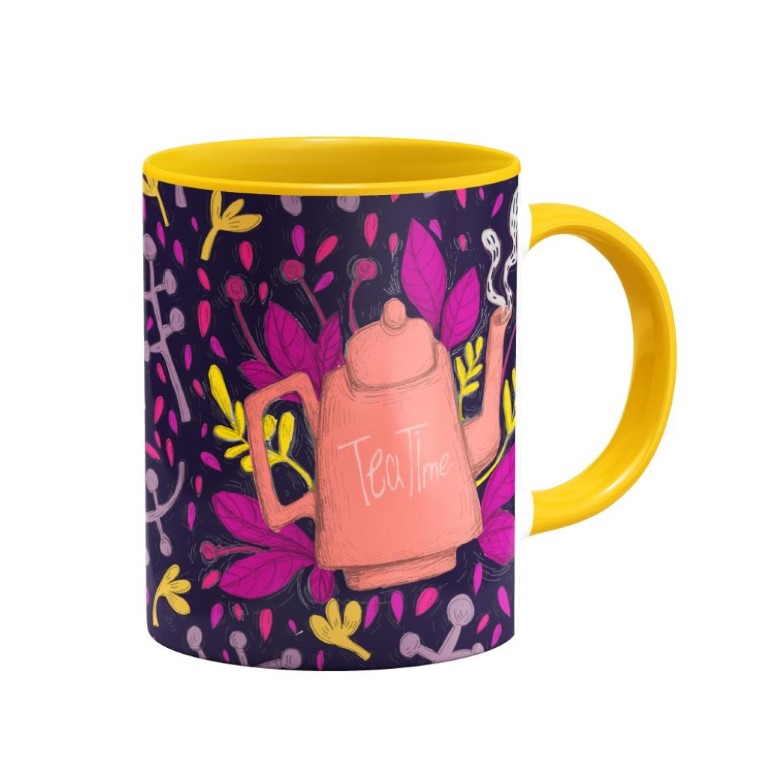 ماگ داخل رنگی tea time تیره