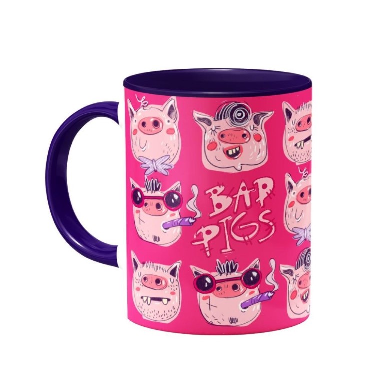 ماگ داخل رنگی  bad pigs