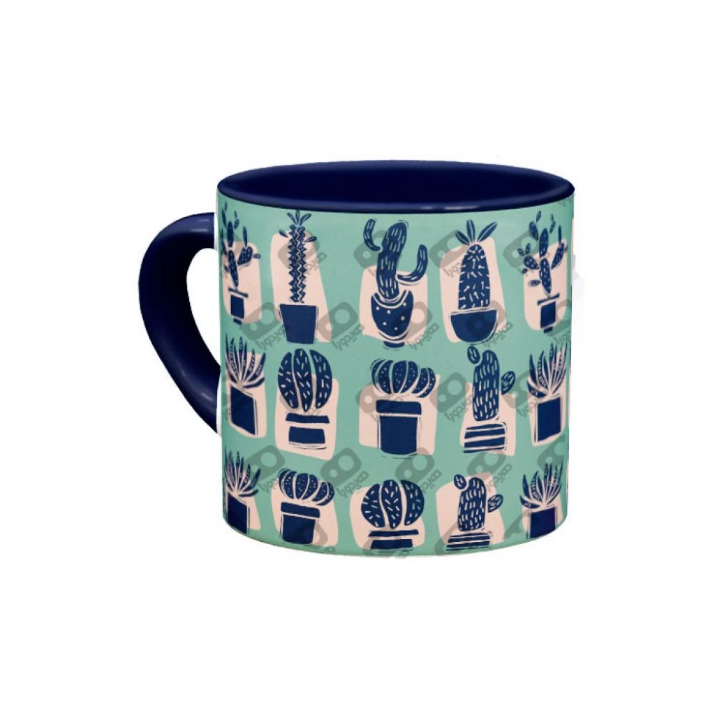 مینی ماگ داخل رنگی cactus garden سبزآبی