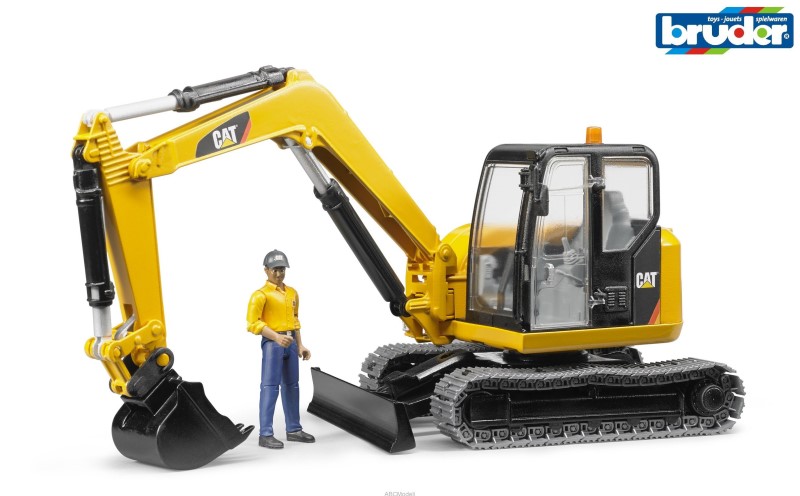 Cat minibagger mit bauarbcitcr 02466