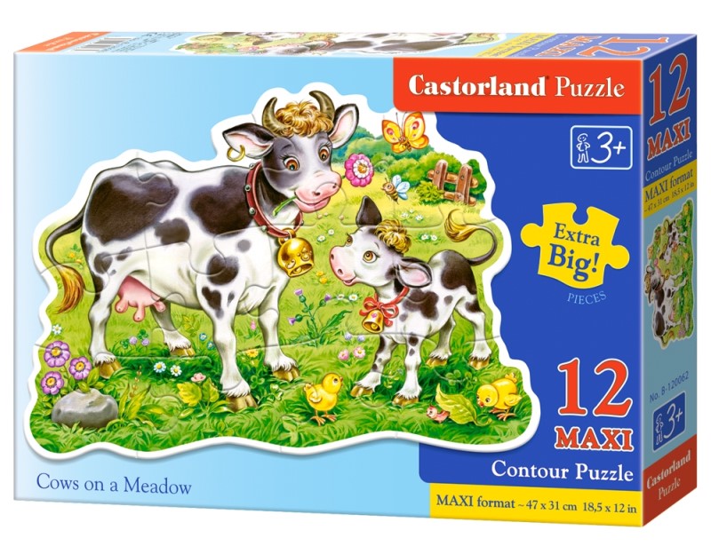 پازل مقوایی 12 تکه Cows on a meadow 120062