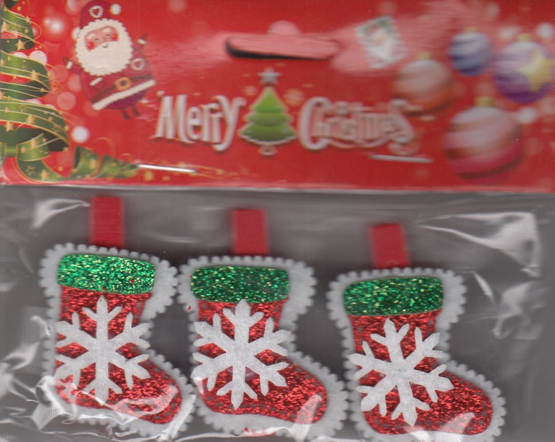 گیره چوبی merry christmas دونه‌برفی