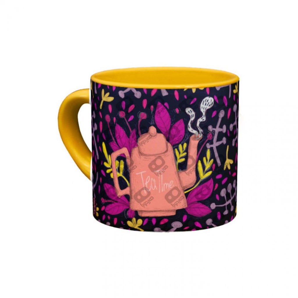 مینی ماگ داخل رنگی tea time تیره