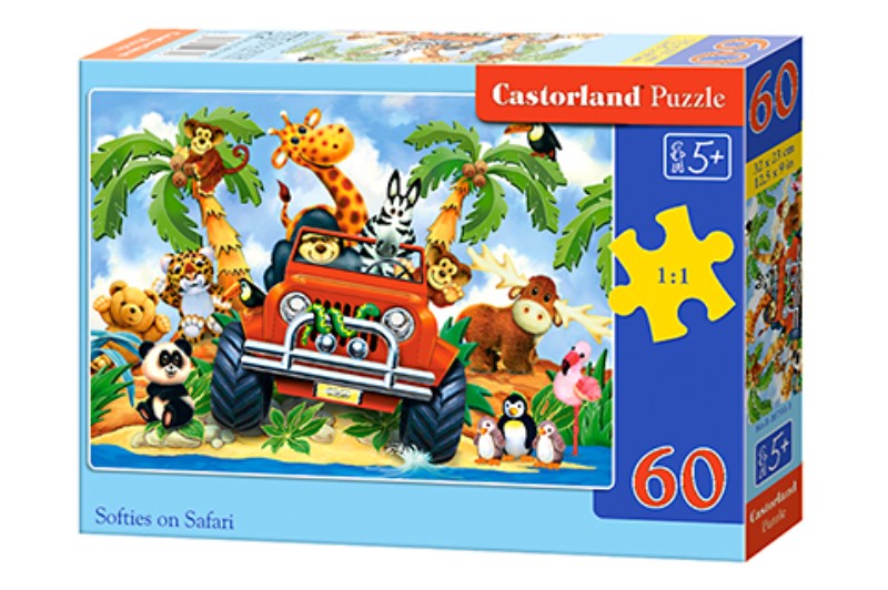 پازل مقوایی 60 تکه Softies on safari 6793-1