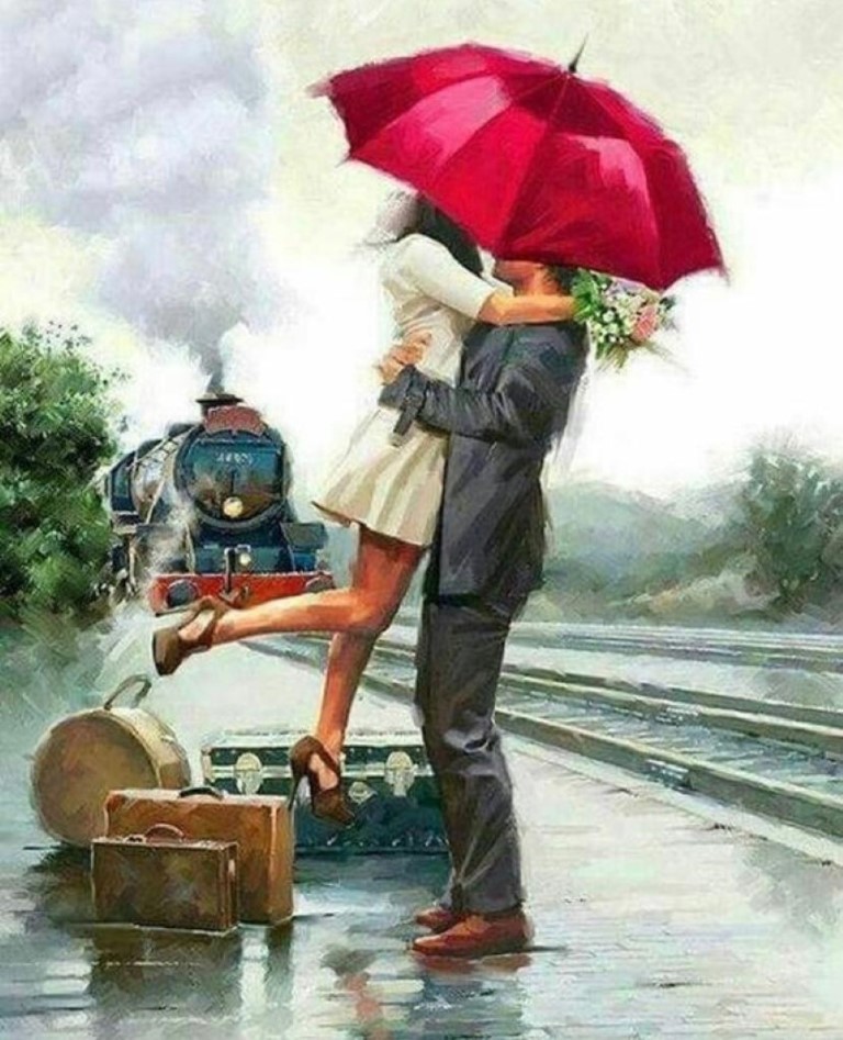 مینی پازل Lovers on station 01580