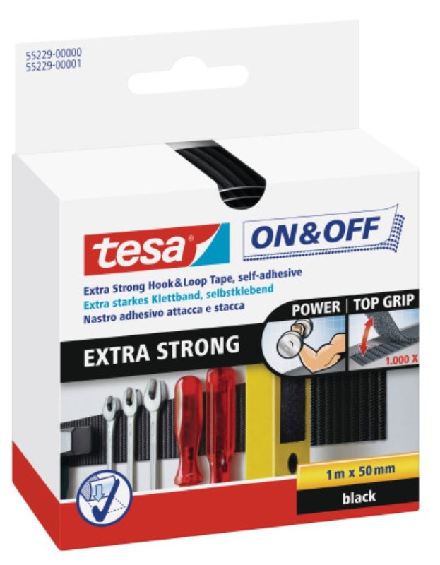 Tesa extra strong hook and loop strips self adhesive 55229