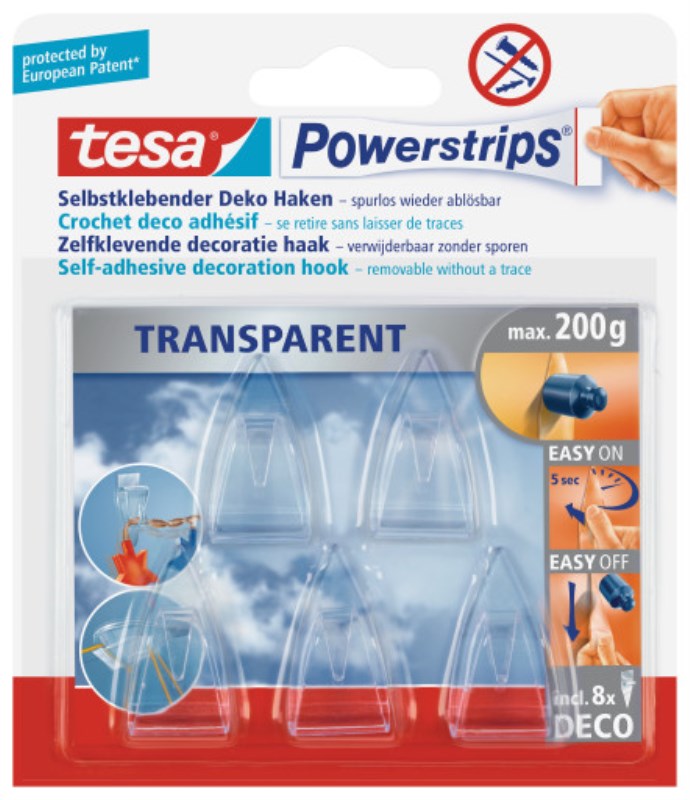 Tesa ps transparent deco hooks 58900