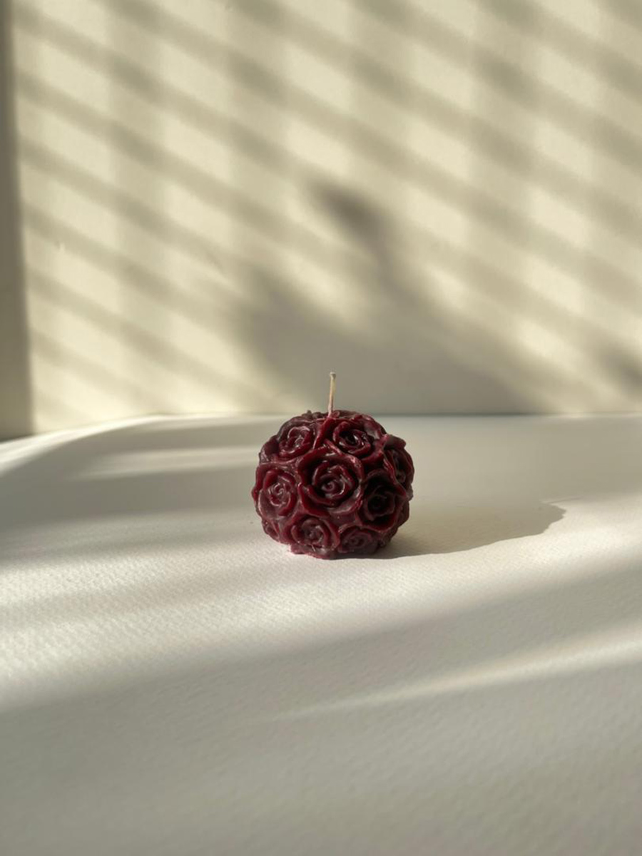 شمع گل رز آلبالویی