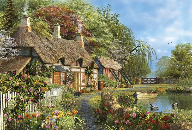 پازل (16323) riverside home in bloom
