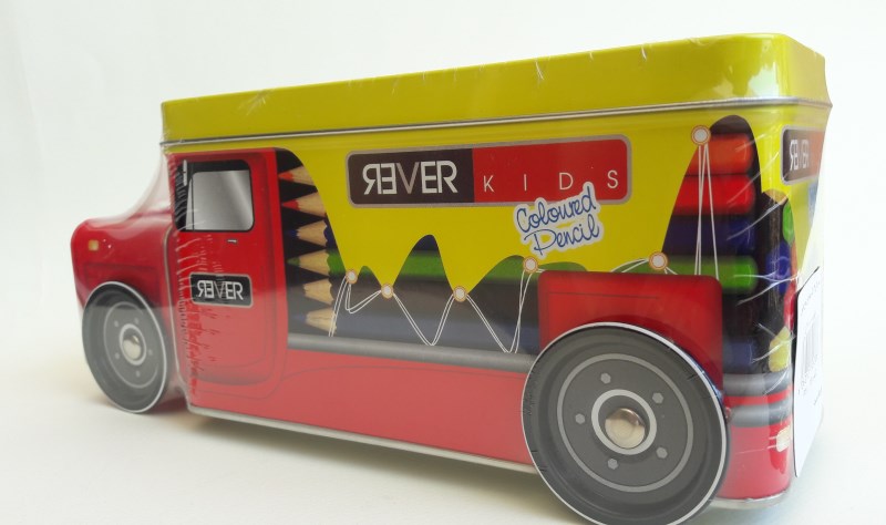 مداد رنگی 24 رنگ جعبه فلزی طرح ماشین - 0