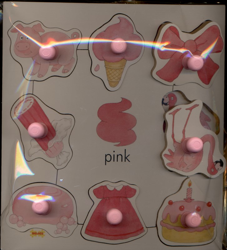 Colours set 1 pegged puzzles 5 pink