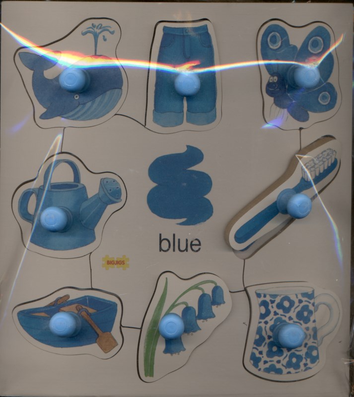 Colours set 1 pegged puzzles 8 blue