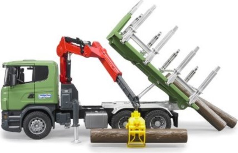 SCANIA R Series Timber Truck with Loading Crane and 3 Trunks