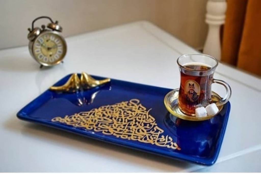 دیس مستطیل نوشته طلا